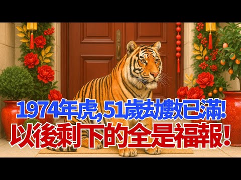 為什麼1974年的虎，這輩子受了這麼多苦？因為你是來「渡劫」的！51歲劫數已滿，剩下的全是福報！#1974屬虎 #屬虎運勢 #生肖虎 #生肖虎運勢 #轉運 #甲寅虎 #渡劫 #福報 #財運 #大溪水命
