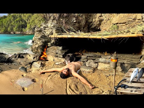 3 DAYS solo survival on Deserted Island (NO FOOD, NO WATER, NO SHELTER) Catch and Cook. KNIFE ONLY