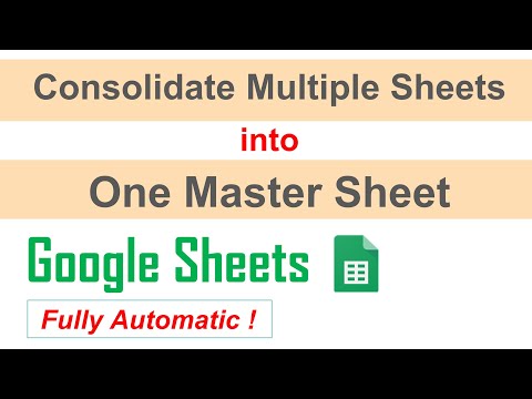 Consolidate Multiple Sheets into one Master Sheet in Google Sheets || Copy Multiple Sheets