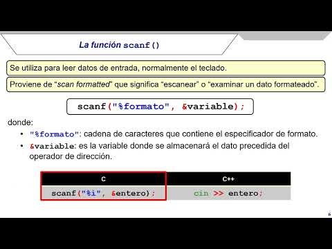 Funciones printf() y scanf() y su equivalencia con cout y cin