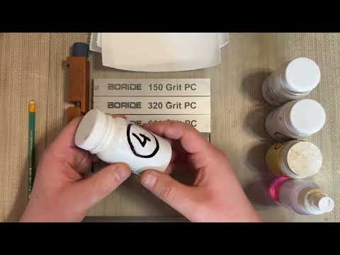 How to align abrasives on glass and silicon carbide powder.