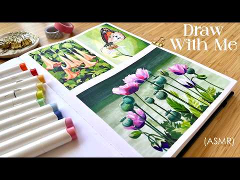 Marker Drawing ASMR | Draw With Me ✨