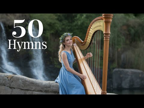 50 Most Beautiful Hymns of Worship 😌 Heavenly Harp Music 😌No Repeats & No Ads