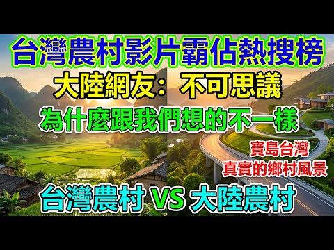 台灣農村對比🆚大陸農村，台灣農村影片霸佔大陸社交平台熱搜榜，大陸網友：不可思議！為什麼跟我們想的不一樣！