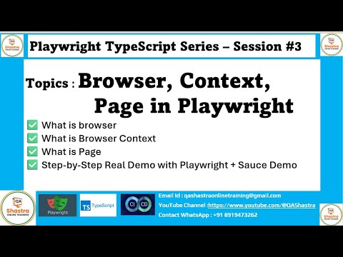 Browser, Context, Page in Playwright | TypeScript 🔍 | Real Example with Sauce Demo -Session3