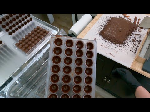 Making chocolate bon bons | Ariel View