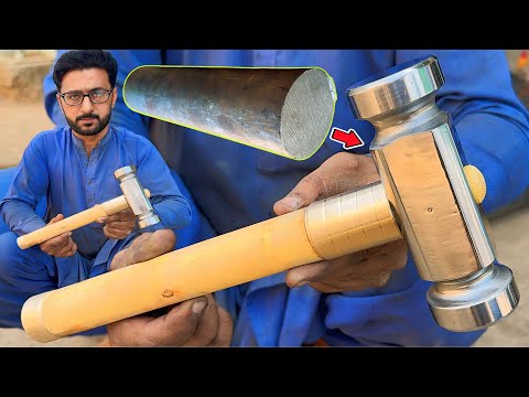 "Unleashing Power: Crafting a Steel Hammer with Precision on a Lathe Machine"