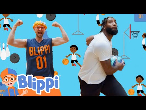 🏀Blippi Plays Basketball With Andre Drummond!🏀 | Blippi | Moonbug Kids - Sports and Games For Kids