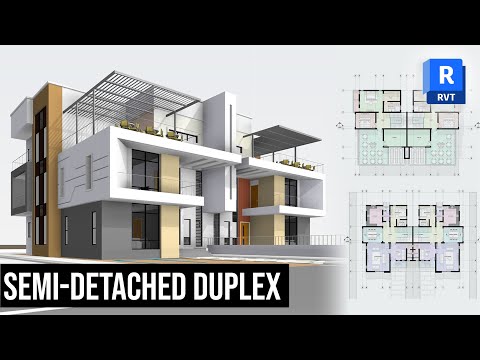 Full Beginner's Course/ Autodesk Revit Architecture/ Semi-detached Duplex