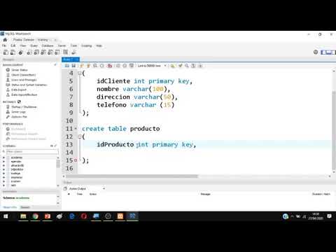 Ejemplo 1 SQL Crear una  Base de Datos y Tablas, con MySQL Parte1
