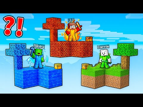 JJ and Mikey: ELEMENTAL SKYBLOCK BATTLE in Minecraft - Maizen