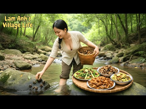 Harvesting And Cooking Vlog 7: Catching Snails and Making Vietnamese Dishes from Snails