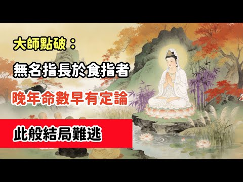 大師點破：無名指長於食指者，晚年命數早有定論，此般結局難逃#佛教 #佛家 #佛法#佛學知識 #佛學智慧 #修心修行#佛教文化#禪悟人生#傳統文化#念佛修行#因果正見#修行障礙化解#生死因果#佛教故事#