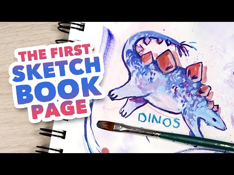 starting my new sketchbook 🦕 tackle the first page with me!