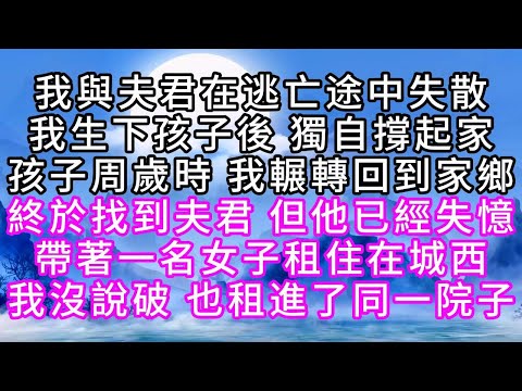我與夫君在逃亡途中失散，我生下孩子後，獨自撐起家，孩子周歲時，我輾轉回到家鄉，終於找到夫君，但他已經失憶，帶著一名女子租住在城西，我沒說破，也租進了同一院子【幸福人生】#故事#小说#一口气看完