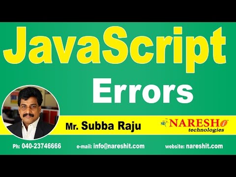 Errors in JavaScript | JavaScript Tutorial | Mr. Subba Raju