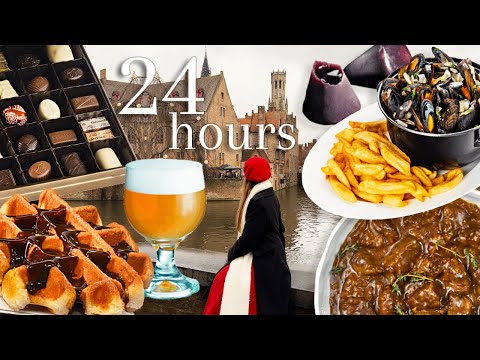Eating Only BELGIAN Food in Bruges, Belgium for 24 Hours 🍟🍫🧇