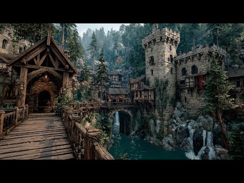 The Waterfall Citadel | Medieval Fantasy Music & Animated Ambience
