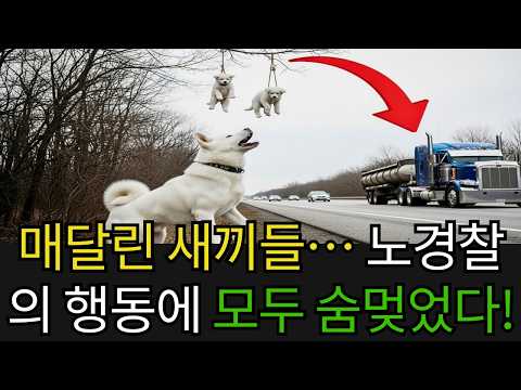두 새끼가 공중에 매달린 채 절망하던 진돗개 엄마… 그 순간, 노경찰의 행동에 모두가 숨을 멈췄다!