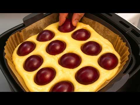The magic of the AIR FRYER! A recipe for the famous plum pie in 10 minutes! Easy baking!