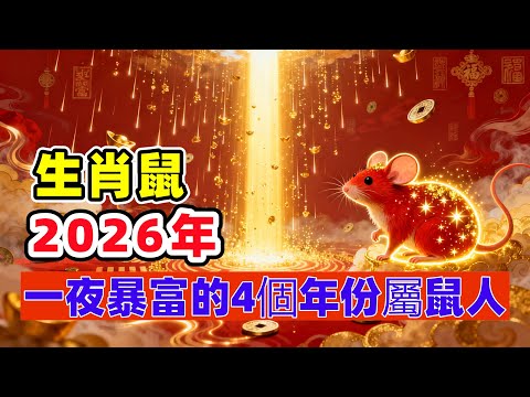 生肖鼠：2026年，一夜暴富的4個年份屬鼠人，看看有你嗎？ #生肖運勢 #生肖鼠 #屬鼠人 #2026年運勢 #2026生肖運程 #老李說運勢 #好運生肖