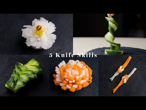5 Knife Skills That Turn Vegetables Into Art Will Become You A Ninja | Japanese Cutting Skills