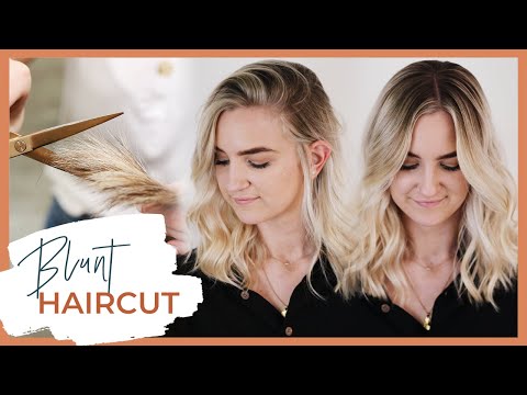 Blunt Haircut Tutorial with Face Framing Layers Medium Length | including Dry Cutting Technique