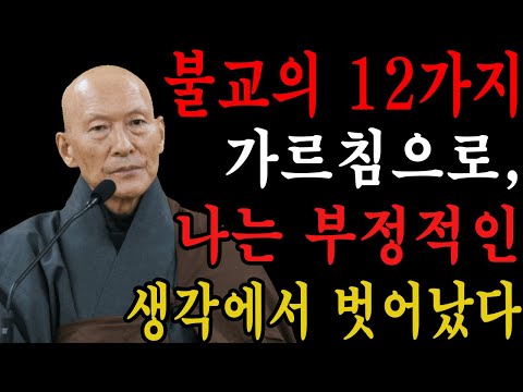 불교의 12가지 가르침으로, 나는 부정적인 생각에서 벗어났다 | 법정 스님 지혜 | 불교 | 인생명언 | 평온한 삶