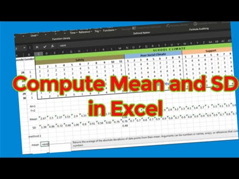 How to Compute for Mean and Standard Deviation (SD) in Excel