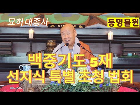 [부산동명불원] 불기2569년 백중기도 5재 선지식 특별 초청  법문 #동명불원 #묘허스님 #방곡사
