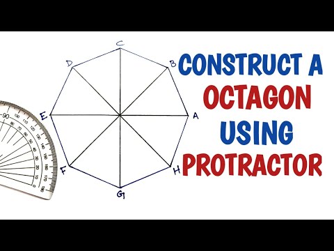 How to draw a regular octagon using a protractor.......