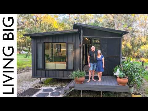 Modern Subtropical Off-Grid Tiny House Powered by Recycled EV Car Batteries