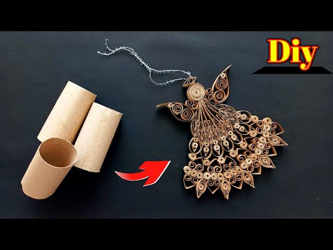 So cute! Christmas angel making with tissue paper rolls - recycling ideas