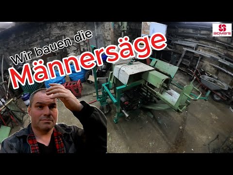 Wippsäge Umbau auf MÄNNLICH Benzinmotor Stationärmotor Feuerholz machen, Tuning, Männersäge