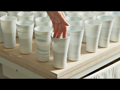 SUB] 빛이 비치는 백자 아이스잔 만들기 | Making translucent porcelain cups for a high-end Brand.
