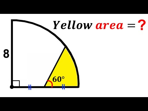 Can you find area of the Yellow shaded region? | (Quarter Circle) | #math #maths | #geometry