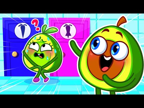 Which Restroom Should Avocado Baby Go To?🚾🚻🚽Best Kids Cartoon by Pit & Penny Stories🥑❤️ #song