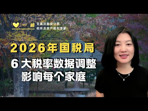 【第142】别等报税才了解：2026年IRS 税率调整6大重点，影响每个家庭；收藏版 【安芘财税 你问我答】