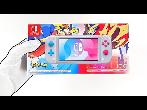 Nintendo Switch Lite "POKEMON SWORD & SHIELD" Console Unboxing - Limited Edition Zacian & Zamazenta