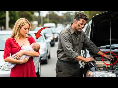 “Alimente a mi hija y arreglo su coche” dijo el mecánico viudo… y el tráfico se detuvo.