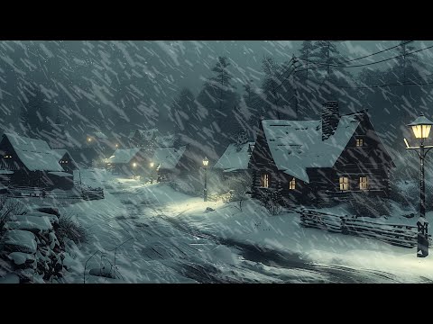 Cold Wind Howling & Heavy Snow | Winter Snow Storm | Relaxing Night Blizzard Sounds for Relaxing