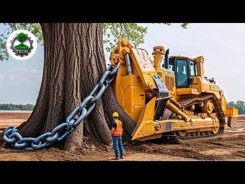 Jaw-Dropping Fastest Big Chainsaw Cutting Tree Machines | Monster Stump Removal Bulldozer #5