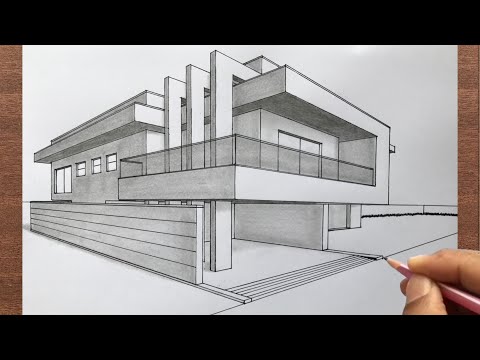 How to Draw a House in 2 Point Perspective