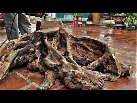 Unique Tea Table Design Ideas From 100 Year Old Dry Tree Stump // Amazing Woodworking Skills
