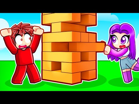 Cash vs Zoey GIANT JENGA in Roblox!