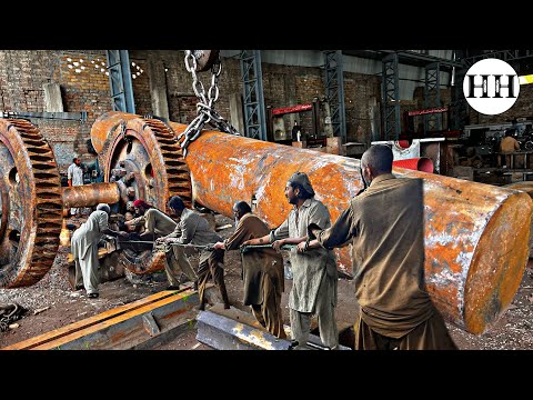 How we made Incredible Giant Shaft for Huge Rolling Wheel with 150yrs old Machines