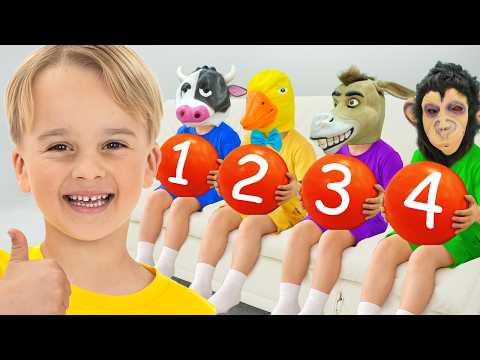 Five boys playing hide-and-seek with their uncle