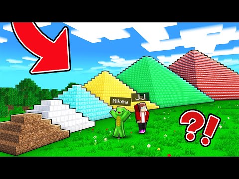 JJ and Mikey Found The PYRAMID of ALL SIZES BATTLE in Minecraft Maizen!