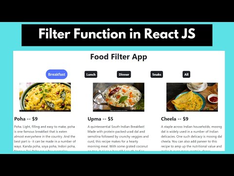 How to Make Filter Component in React | Food Filter App using React JS