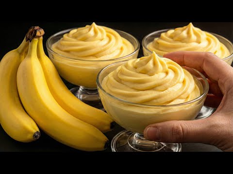 My Family Trick! No Eggs! The most amazing BANANA dessert in 5 minutes! Banana mousse